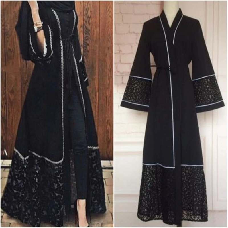 Женское платье кардиган с вырезами черное в арабском стиле|worship dress|women abayaabaya women |