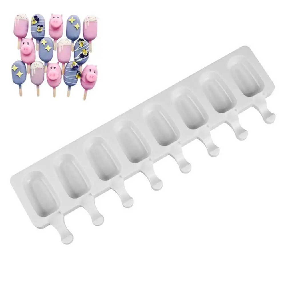 

DSstyles 8 Holes Large Silicone Mold for DIY Ice Cream Popsicle
