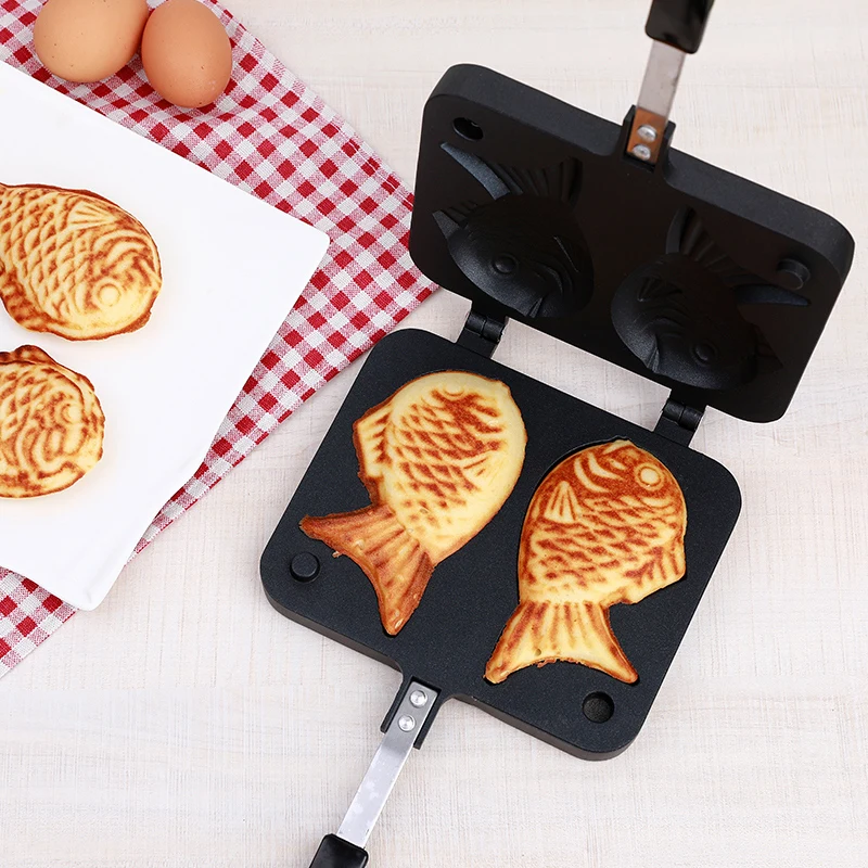 Двойная рыба вафельница яйцо для выпечки торта форма Taiyaki Gofrera двойная сторона