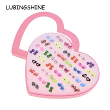 LUBINGSHINE Мода Для женщин 36 пар/компл. серьги нигерийском стиле «любящее сердце» для детей, для маленькой девочки, полимерная серьга вечерние Ювелирное Украшение на день рождения