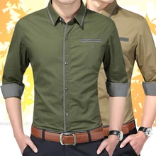 camisa masculina летние и весенние мужские хлопчатобумажные рубашки однотонные мужские деловые повседневные рубашки с длинными рукавами
