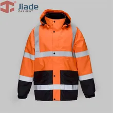 Jiade/парка для взрослых с высокой видимостью, длинная куртка, водонепроницаемая парка, Мужская Рабочая Светоотражающая парка