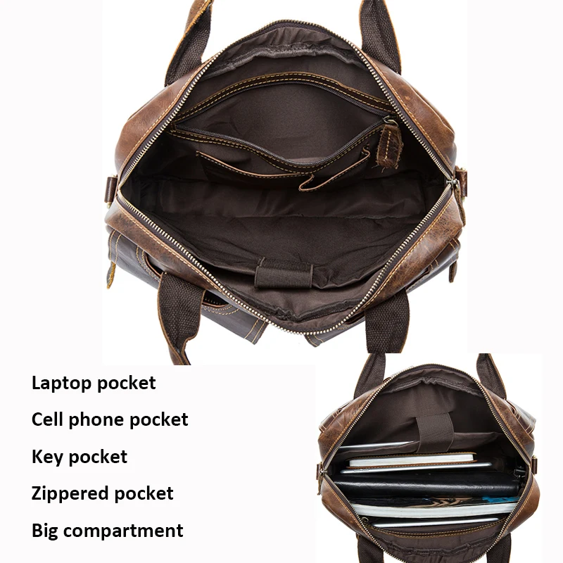 WESTAL Business Men Briefcase Bag Leather Laptop Bag Casual Men Shoulder bags Genuine Leather Bags Male Man Handbags Totes