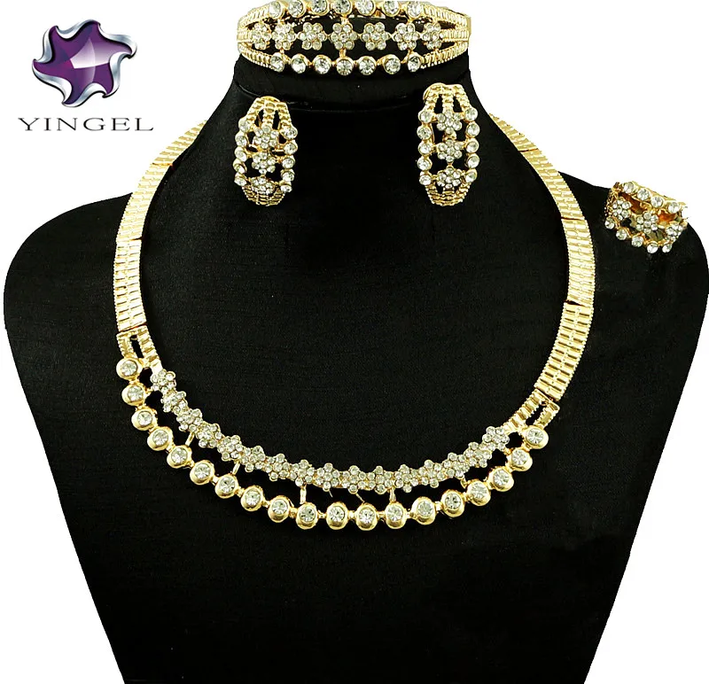 Buy african women necklace costume jewelry set gold