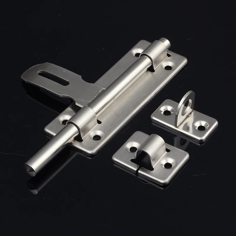 4 Inches Stainless Steel Door anti theft fastener bolts satin finish Hasp Latch Lock Door Chain