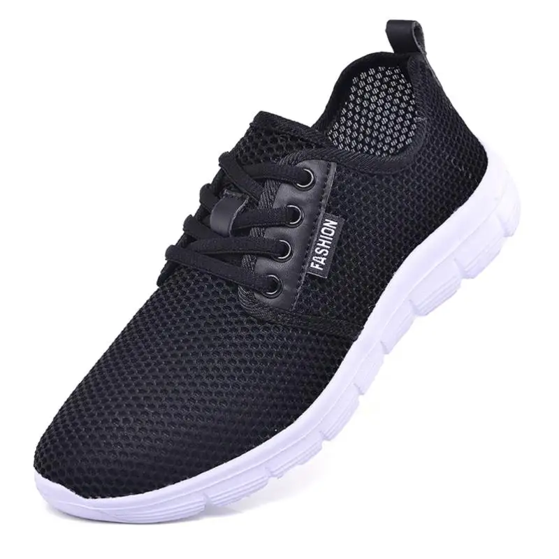 ARUONET/Большие размеры 35-48; легкая мужская повседневная обувь; новые кроссовки для бега для мужчин; кроссовки из сетчатого материала; Zapatillas Hombres - Цвет: Черный