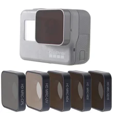 Conjunto de filtros de densidade neutra, acessórios para lentes fotofly go pro hero 5 6 7 uv cpl nd 4 8 16 câmera de ação preta gopro hero5/6/7