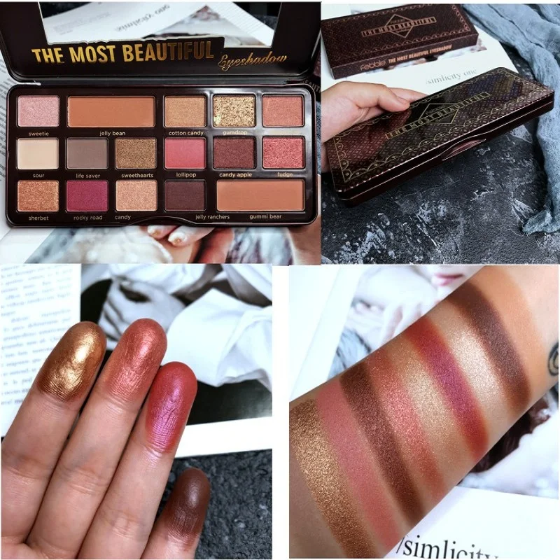 Paleta de Sombra de Olho em pó Encantadora Cores Maquiagem Sombra Palete Shimmer Pigmento Fosco Brilho Nude Smoky Cosméticos 16