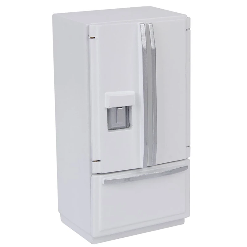 

1:12 Dollhouse Kitchen Miniature Wooden Fridge Refrigerator (White)