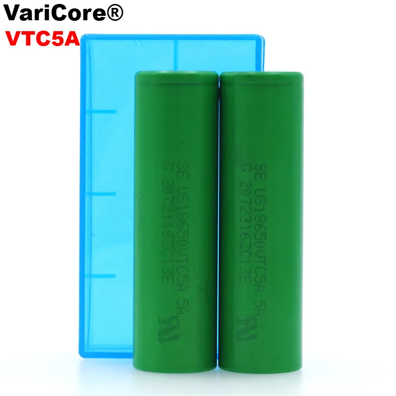 

VariCore VTC5A 2600 mAh 18650 Lithium Battery 30A Discharge for US18650VTC5A Electronic Cigarette ues + Storage Box