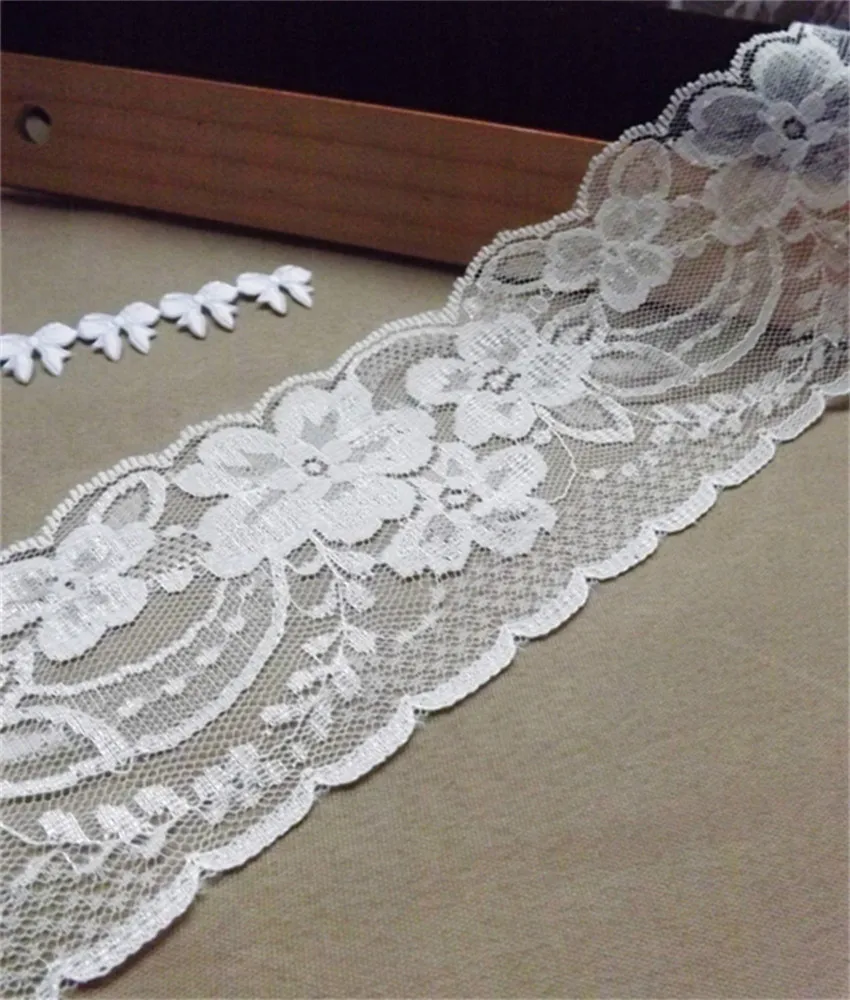 

Hot Width 70mm 5yards white Embroidered Net Lace Trim fabric Garment ribbon headband wedding decoration DIY Accessories,GH-56502