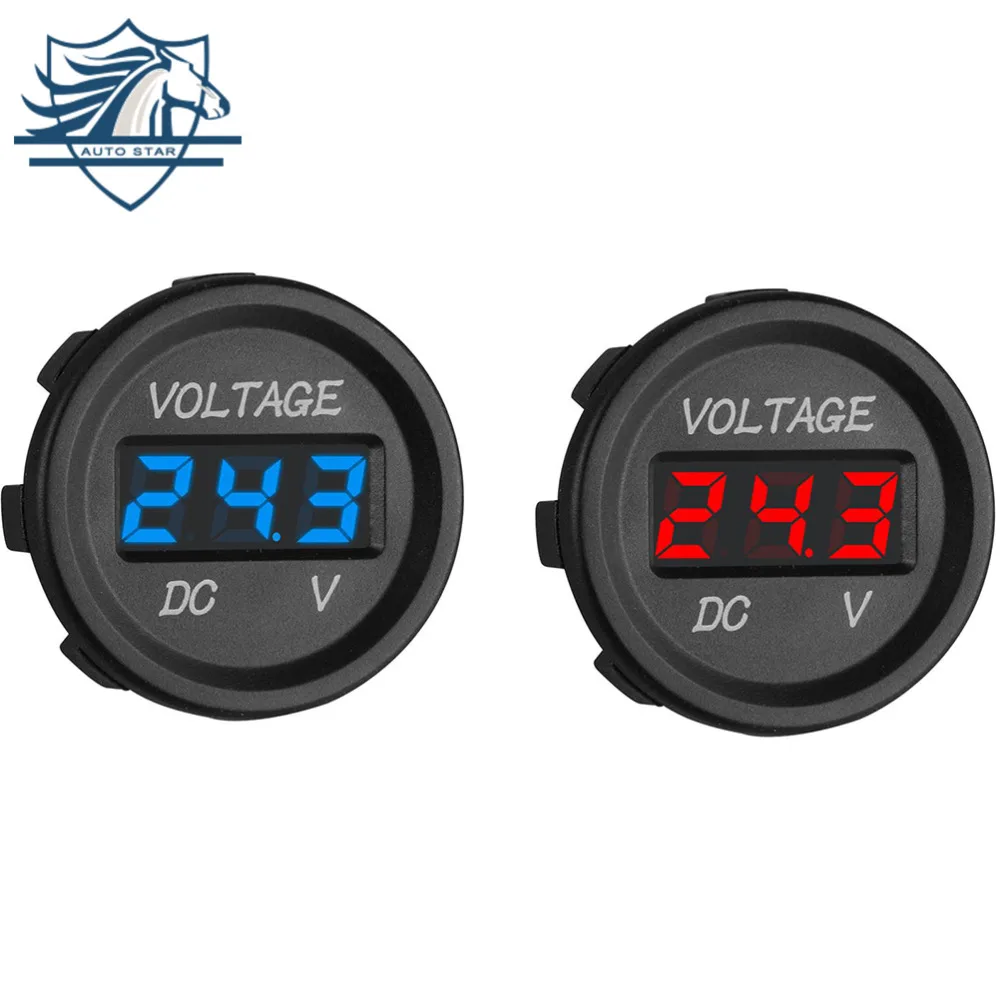 From 12v Led Red Display Voltmeter Motorbike//Car Voltage Volt Gauge Panel Meter