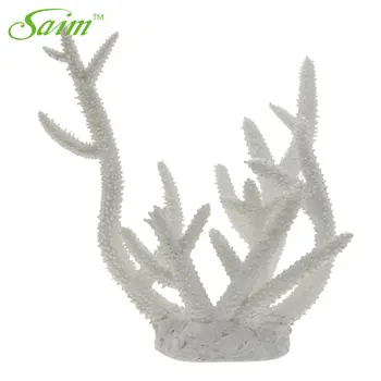 

Saim Aquarium Coral Plant Vivid Artificial Ornament Soft Rubber Corals Decoration For Aquarium Fish Tank Decor Fake Coral White