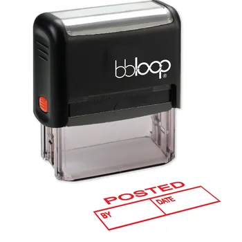 

BBloop "POSTED" W/Box For By And Date Self-Inking Stamp, Rectangular, Laser Engraved, RED