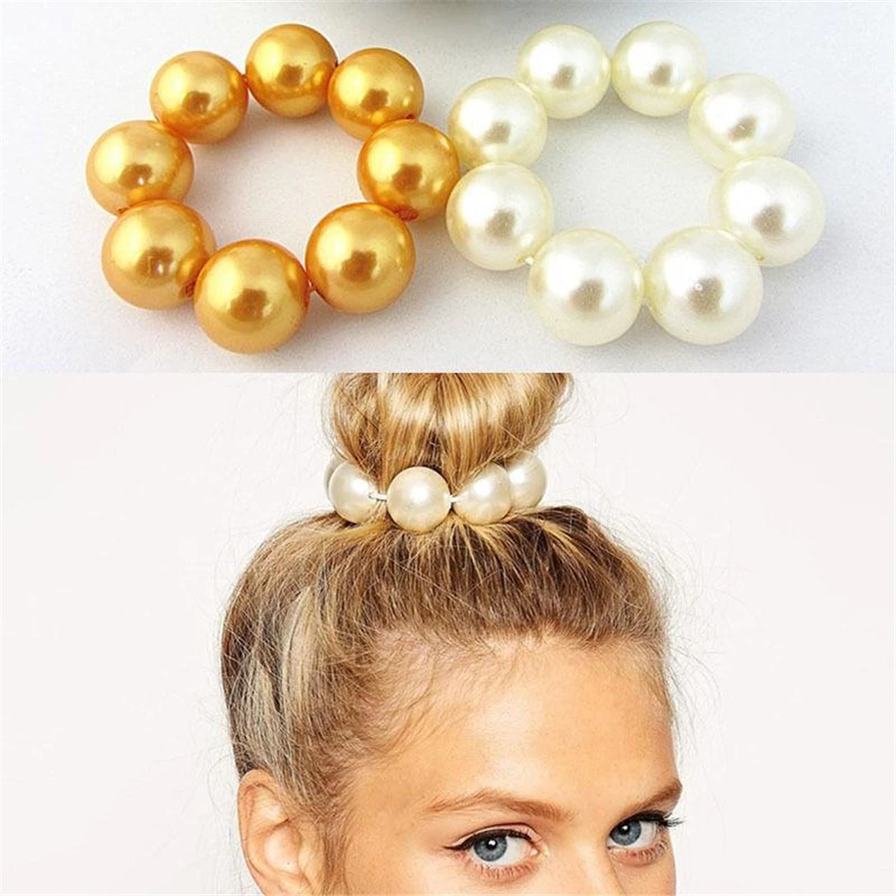 Big Pearl Hair Rope Hair Accessories 8 Big Pearl Holder Hairbands Women