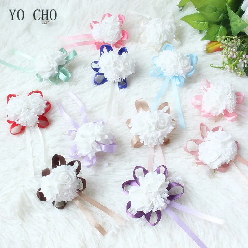 wrist corsage bracelet band bridesmaids flowers (85)