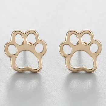 

Chandler Cute Dog Cat Paw Earrings For Girls Hollow Animal Footprint Pendientes Brincos Pet Lover Jewelry Gift Drop Shipping