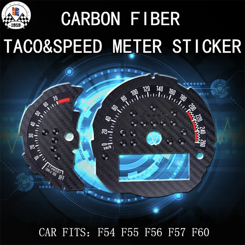 Тахометр из углеродного волокна и Speedmeter стикер для Mini Cooper F55 F54 F56 F57 F60(2 шт./компл