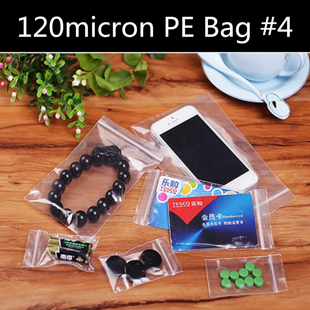 50pcs 120micron Large Clear PE Plastic Bag Reclosable Gift Bag Poly