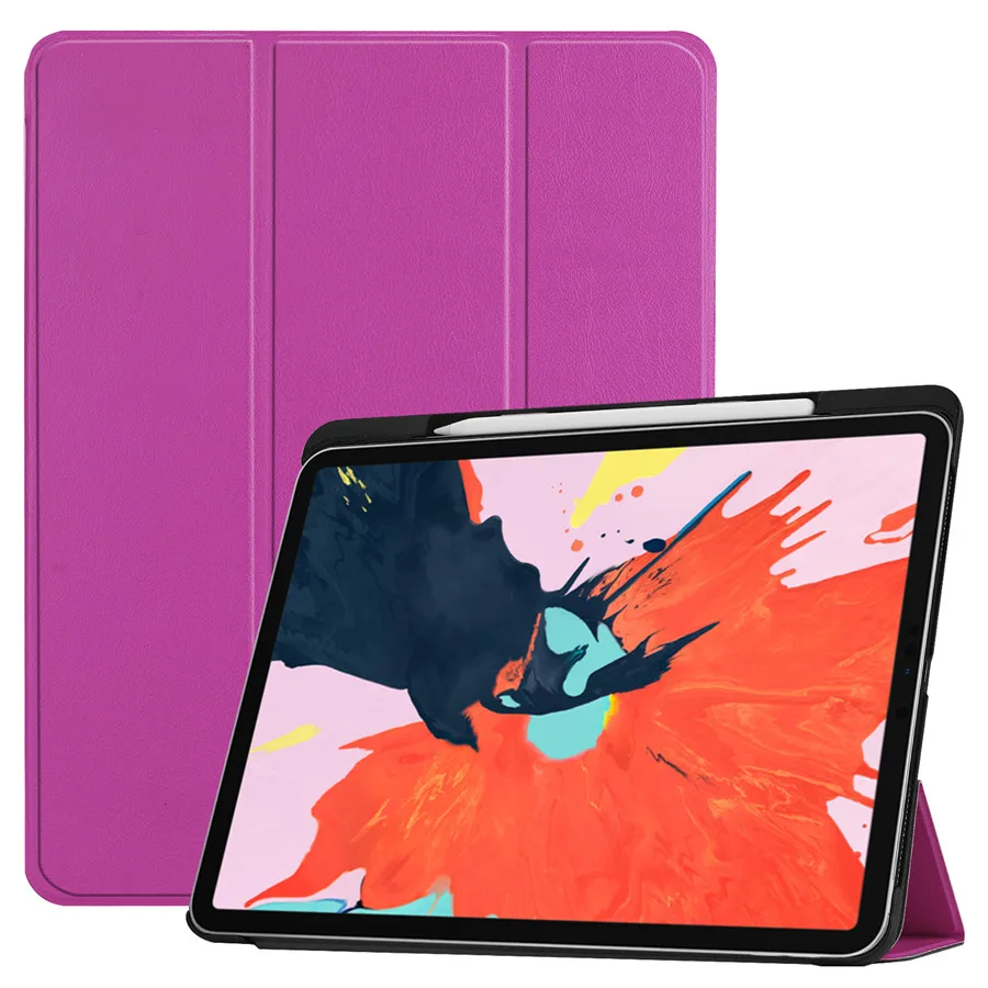 Чехол для iPad Pro 12,"() Smart Cover Pencil Holder Funda для нового iPad Pro 12,9 дюйма ультратонкая подставка Shell+ пленка+ ручка