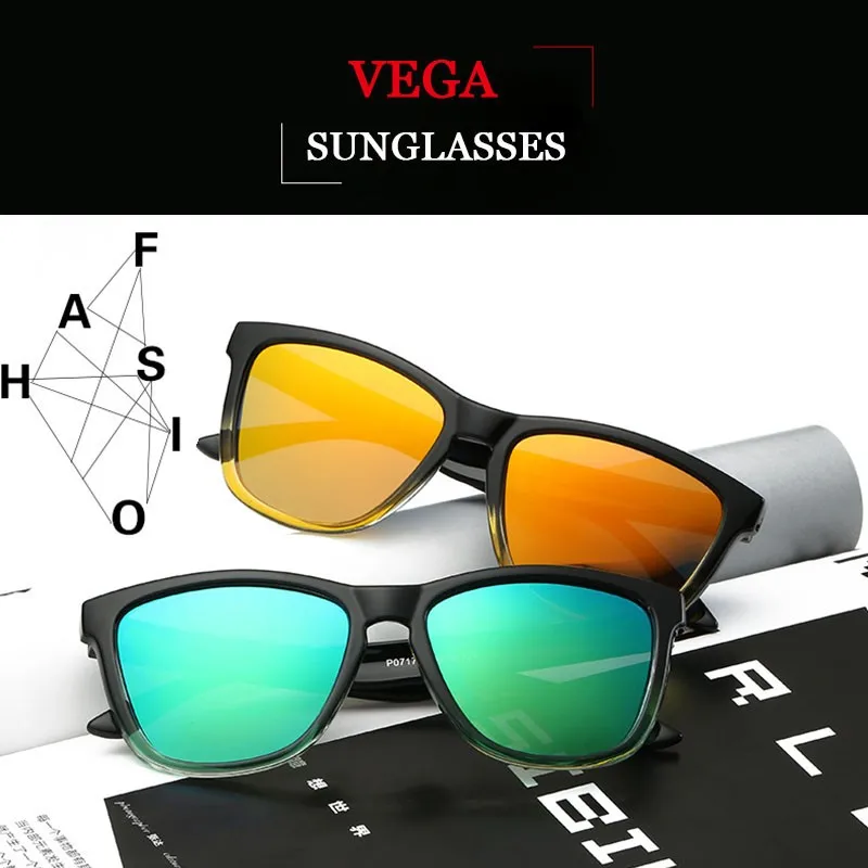 VEGA 2017 поляризационные Винтаж мужские и женские солнечные очки Стильные черные очки Пластик кадр HD видения линзы 0717