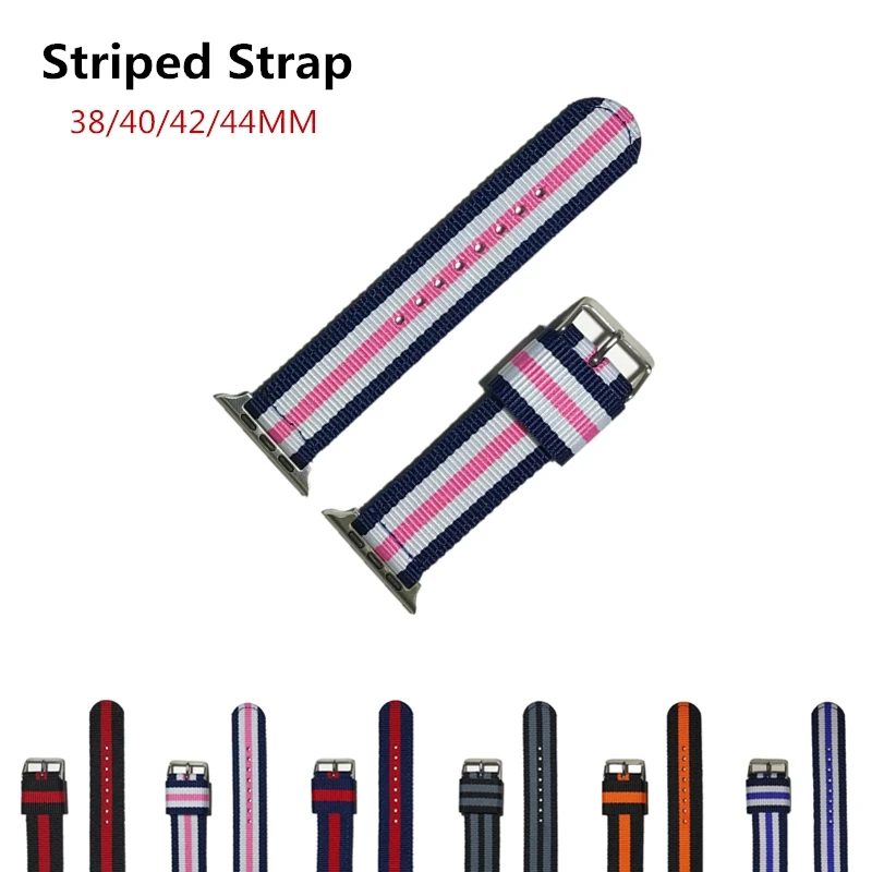 Нейлоновый ремешок для Apple Watch Band 38 мм 42 мм iWatch 4 Band 44 мм 40 мм Спортивная петля ремешок для часов Браслет Apple Watch 4 3 2 1 Аксессуары
