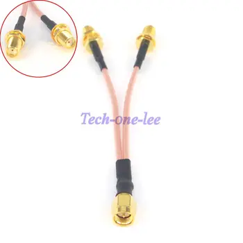 

SMA Male to Y type 2 SMA female Connector Splitter Pigtail Cable RG316 10CM