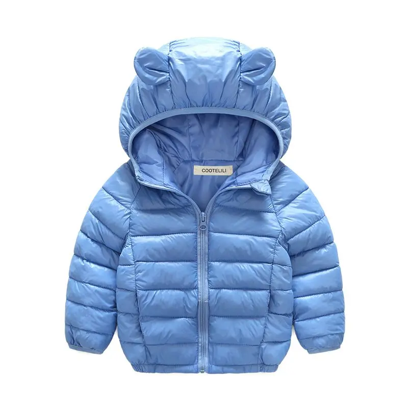 COOTELILI 70-120cm Cute Bear Ear Winter Jackets Girls Baby Coat Outerwear Thicken Hooded Winter Children Boys Girls Clothes  (15)