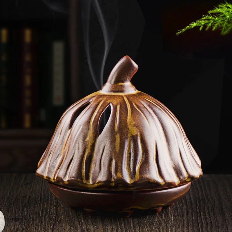 Lotus incense base ceramic incense sandalwood incense disc tower
