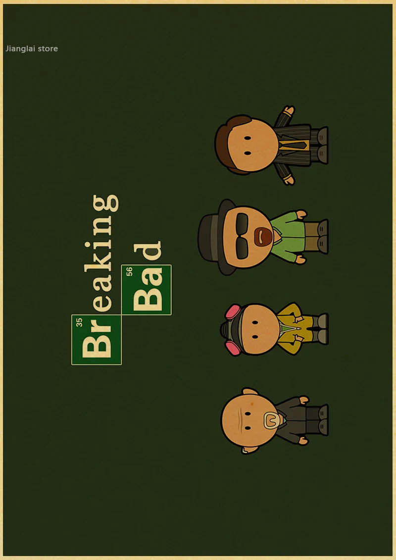 Breaking Bad Vintage Poster - Classic American Drama Retro Kraft Paper Wall Decor for Bar, Pub, and Home image 4