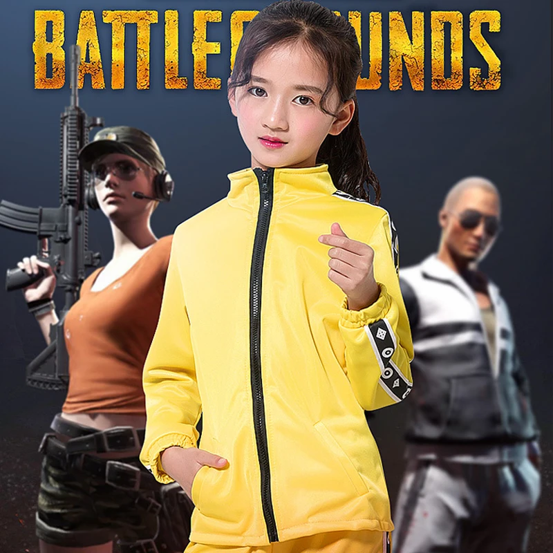 

Game PUBG Cosplay Costumes Yellow Sportswear Halloween Carnival Party Playerunknown's Battlegrounds Cosplay Costume