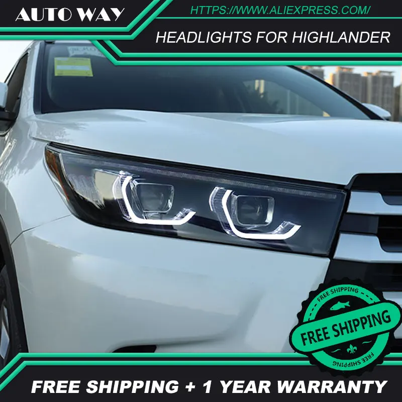 

Car Styling Case for 2018 New Highlander Headlights HID LED Headlight DRL Bi-LED Lens High Low Beam LED with dynamic turn signl