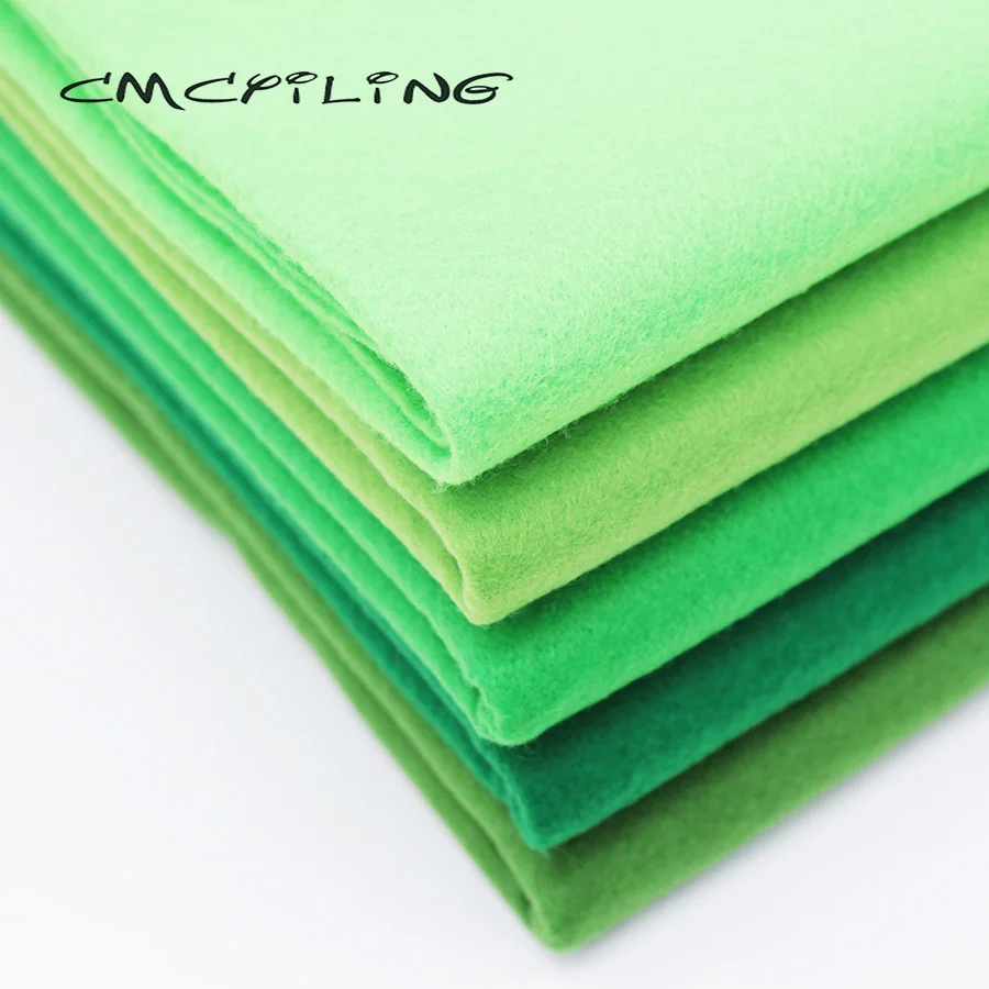 CMCYILING зеленая серия мягкая фетровая ткань для вышивки DIY Швейные куклы ремесла 1,2 мм толщина полиэфирная ткань 45*110 см