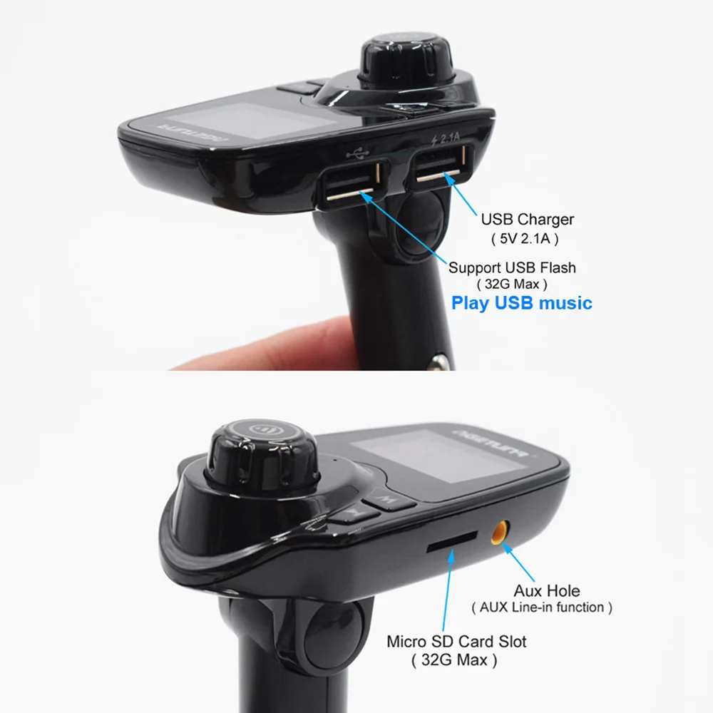 Автомобильный комплект громкой связи AGETUNR с Bluetooth mp3 плеер FM передатчик 2 USB порта