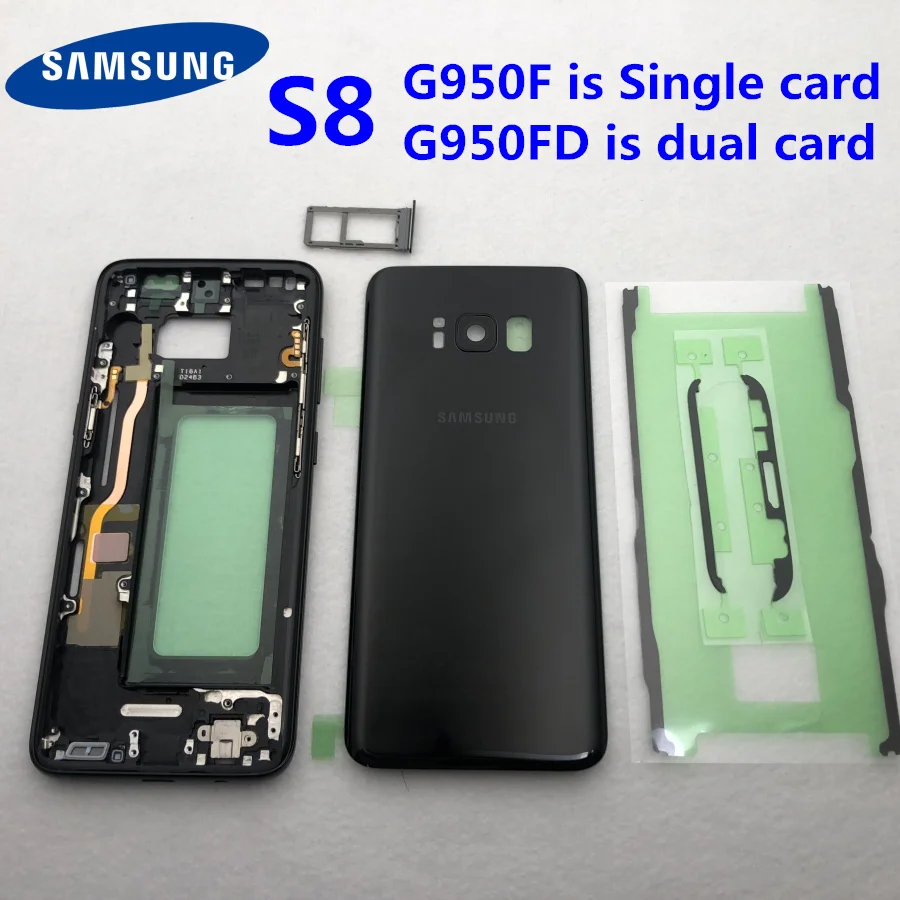 

Original S8 Full Housing Case Glass S8 Rear Battery Door Case Middle Frame For Samsung Galaxy S8 G950 G950F G950FD Rear Glass