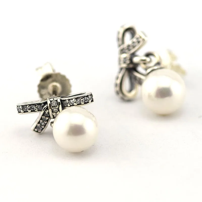 

Delicate Sentiments Earring Sterling Silver 925 White Pearl Earrings For Women Wedding Jewelry Pendientes Brincos