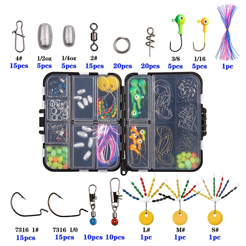 Hyaena 174 шт. рыболовные снасти коробка с пружинным поворотным замком штифт космический бобовый Роллинг Вертлюги рыболовные снасти инструменты свинцовые грузила