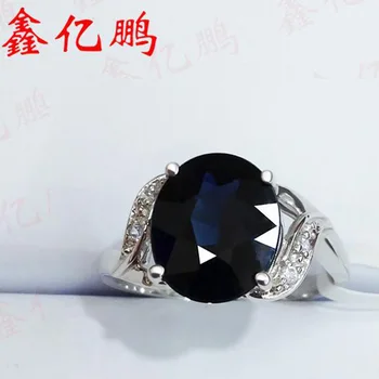 

Xin yi peng 18 k white Gold inlaid natural sapphire ring, the woman ring, 3 ct, suitable for the party