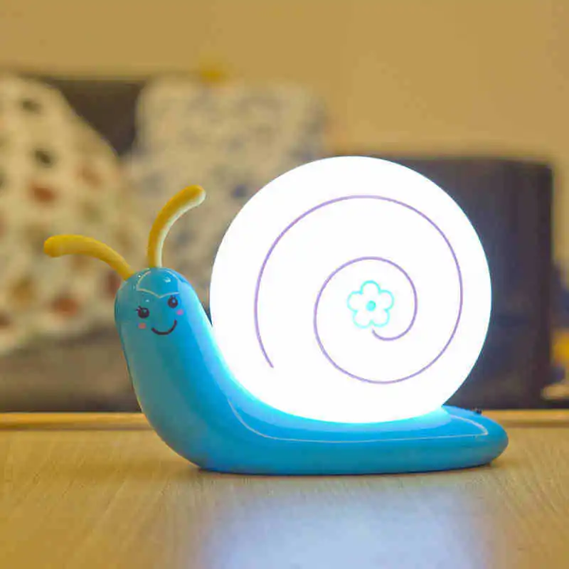 Улитка usb батарея двойная светодиодная лампа маленький ночник энергосберегающий необычный внешний вид креативный классический