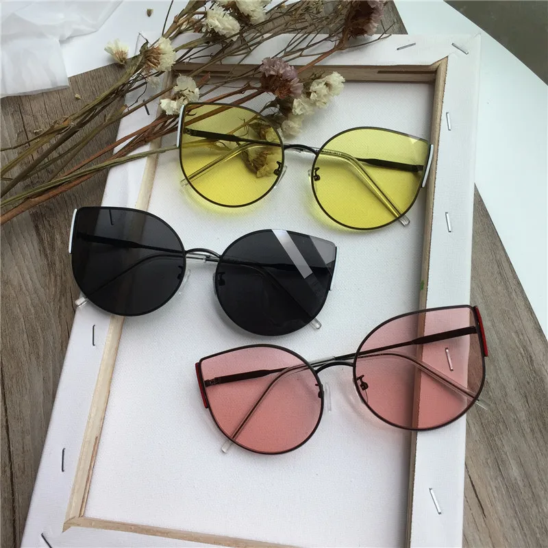 New Cat Eye Children Sunglasses Brand Metal Kids Sunglasses Uv400 Black Sunglasses Girls Boys Glasses Oculos Infantil