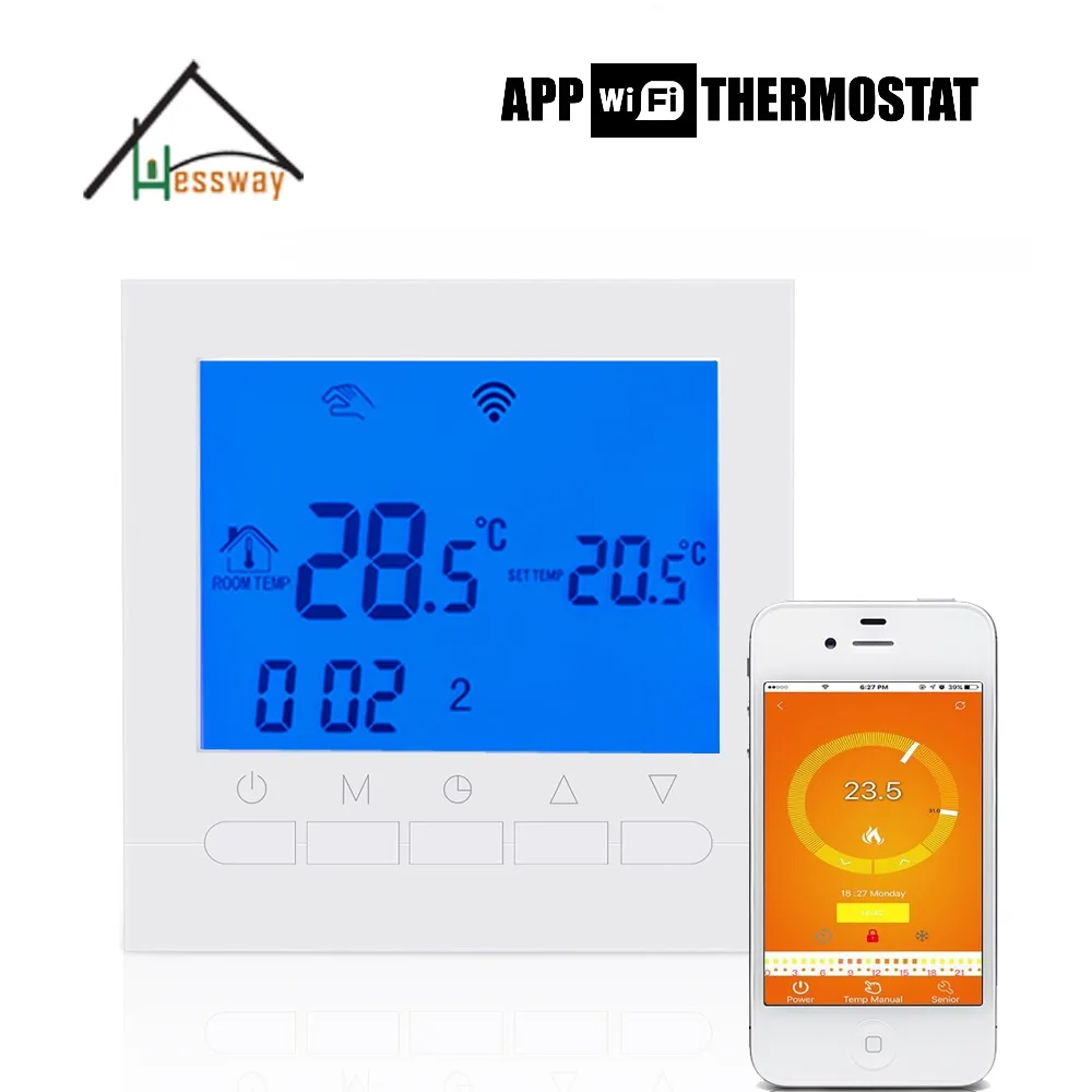 

English Russia EU Passive connection Gas boiler thermostat floor heating WIFI with APP Remote Controls