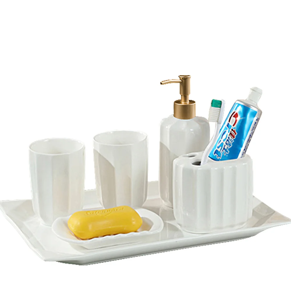 Современный минималистичный керамический набор для ванной из шести креативных кистей для ванной LO86301