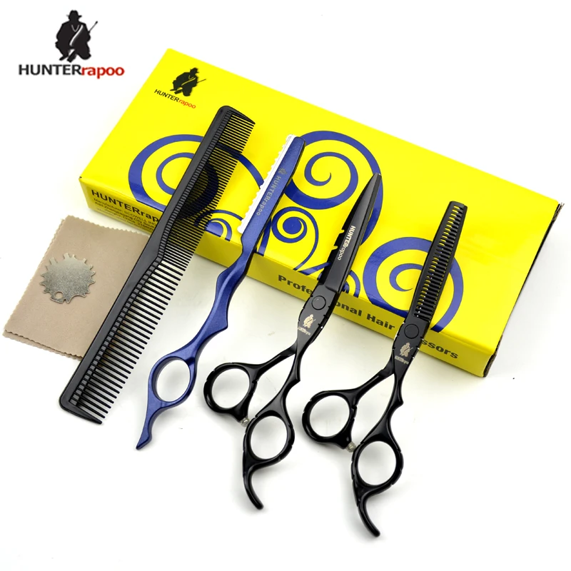 

Free Shipping HUNTERrapoo 6" Professional Grooming Shears for Hair razor cutting scissor and barber thinning scissor kits