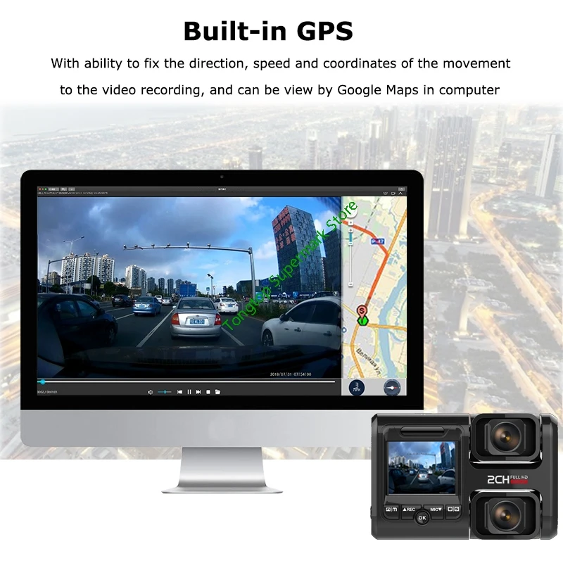 Novatek 96663 HD gps Автомобильный видеорегистратор, WiFi 1080P DVR с сенсором sony, камера заднего вида, ночное видение, двойной объектив, авто видеорегистратор