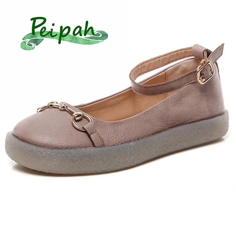 PEIPAH mary janes/Женская обувь на плоской подошве из натуральной кожи; Chaussure Femme; повседневная обувь на плоской подошве без застежки; женская обувь; tenis feminino