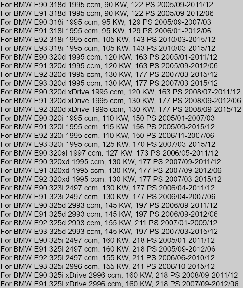 bmw x1 z4 e81 e82 e87 e88 e90 e91 e92 e93 r55 r56 r57