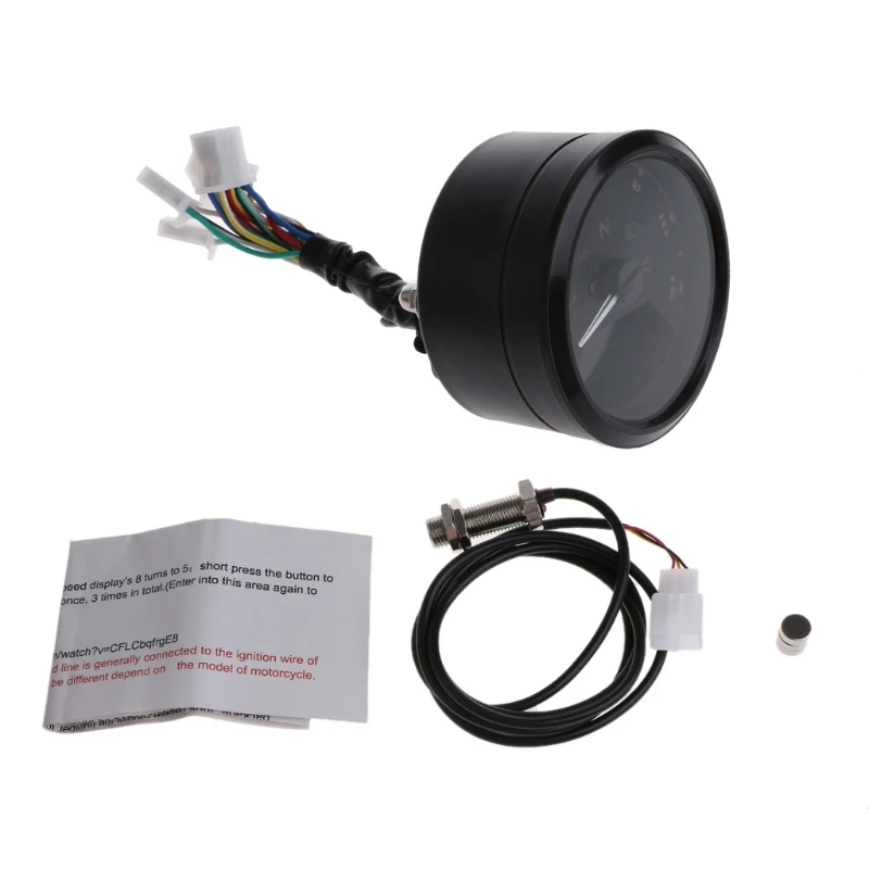 

New Multi-function LCD Digital Motorcycle Odometer Tachometer Speedometer Gauge 12000RPM