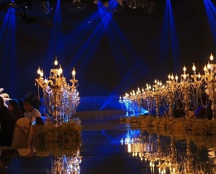 100 см высокий канделябр Свадебные золотистый акриловый стол Центральная подсвечник Свадебные стенды стенд вечерние поставки