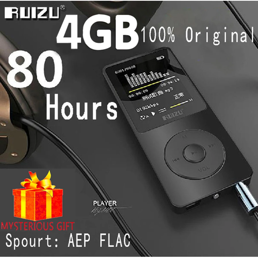 RUIZU X02 Lossless Mp 3 Digital Sports Audio Flac Hifi Mp 3 Mini Music