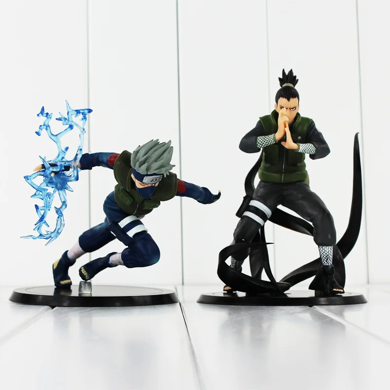 

2Styles Anime Naruto Nara Shikamaru Hatake Kakashi PVC Figure Collectible Model Toy 12-15cm Kunai